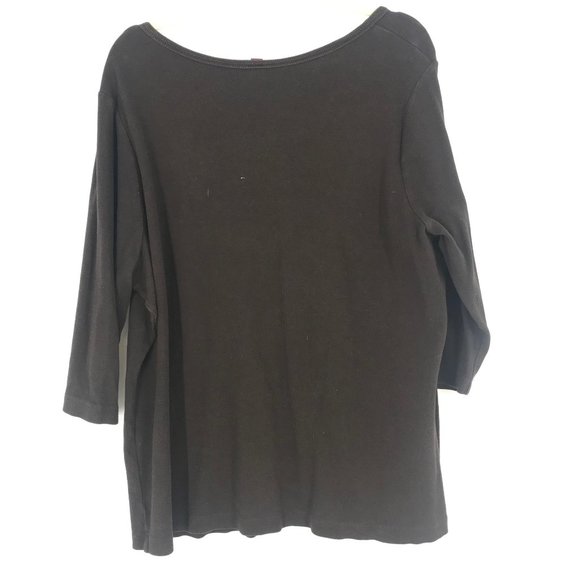 Gitano Brown 3/4 Sleeve Blouse - Picture 2 of 5